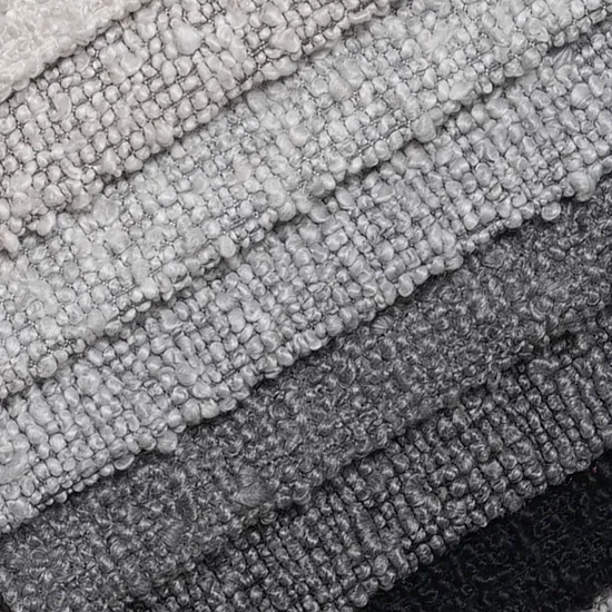 Grs/Reciclado à prova d'água resistente a manchas Boucle Veludo 100% poliéster Têxtil doméstico Estofamento Móveis Sofá Tecido com toque suave