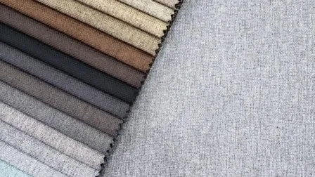 Promoção de estofados para sofá, cortina e cadeira 100% poliéster, aparência de linho, jacquard, tecido têxtil para casa e móveis