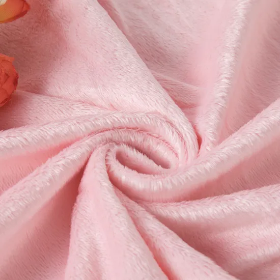 Tecido de pelúcia 100% poliéster com estampa de pelo curto e velboa Minky