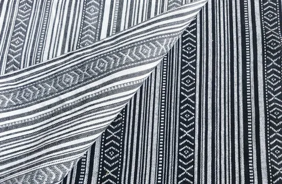 Tecido jacquard listrado com fios tingidos de estilo mexicano boêmio para roupas/têxteis para casa/bolsas/sofá/sapatos